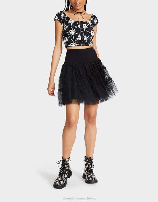 Frauen Betsey Johnson 80. Bash-Tüll-Tutu Schwarz Kleidung ZJFF272