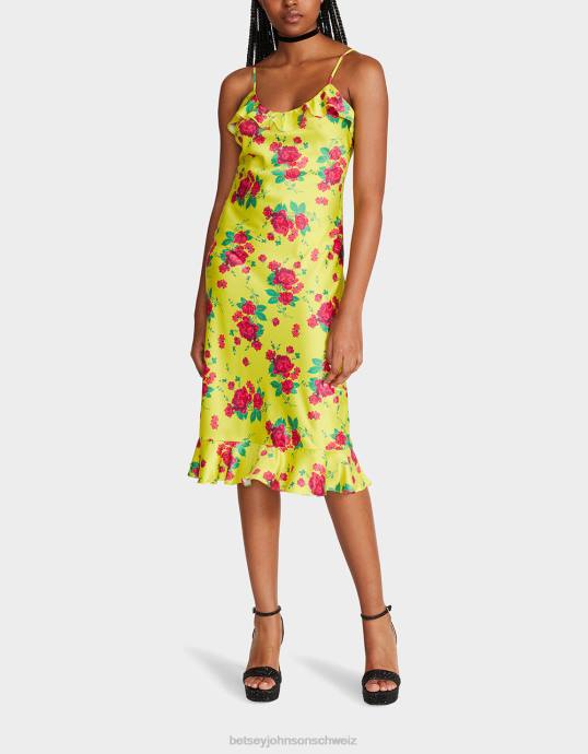 Frauen Betsey Johnson Bemaltes rosafarbenes Midikleid Kalk Kleidung ZJFF284
