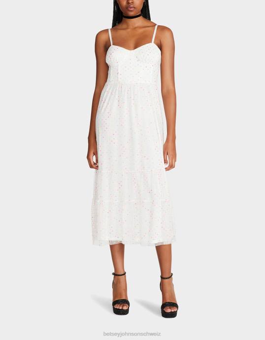 Frauen Betsey Johnson Garden Vibes Korsett-Midikleid weiß-multi Kleidung ZJFF281