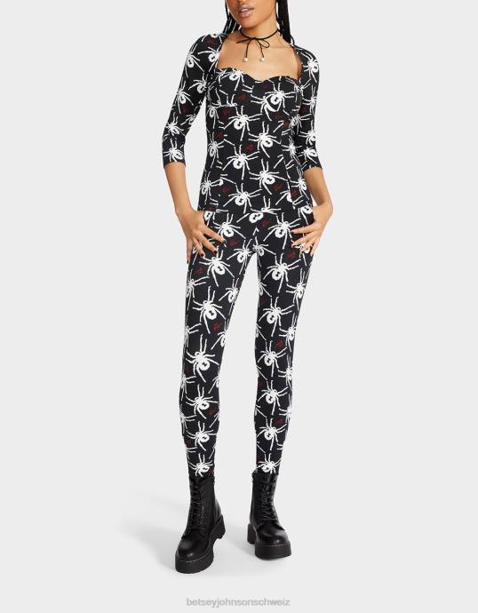 Frauen Betsey Johnson 80th Bash Korsett-Raglan-Oberteil Schwarz-Weiss Kleidung ZJFF305