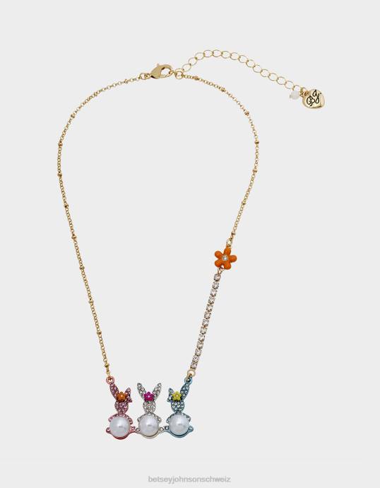 Frauen Betsey Johnson Hunny Bunny Bar kurzer Anhänger multi Schmuck ZJFF347
