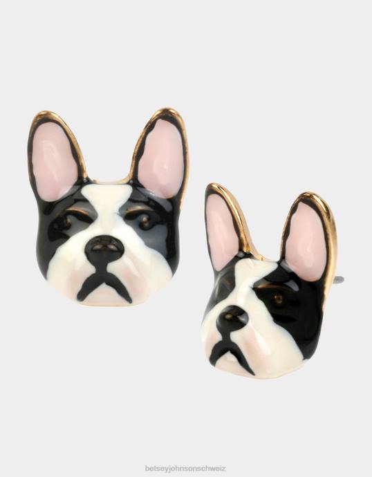 Frauen Betsey Johnson Frenchie-Stollen Schwarz-Weiss Schmuck ZJFF340