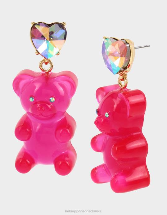 Frauen Betsey Johnson Gummibärchen-Ohrringe Rosa Schmuck ZJFF330