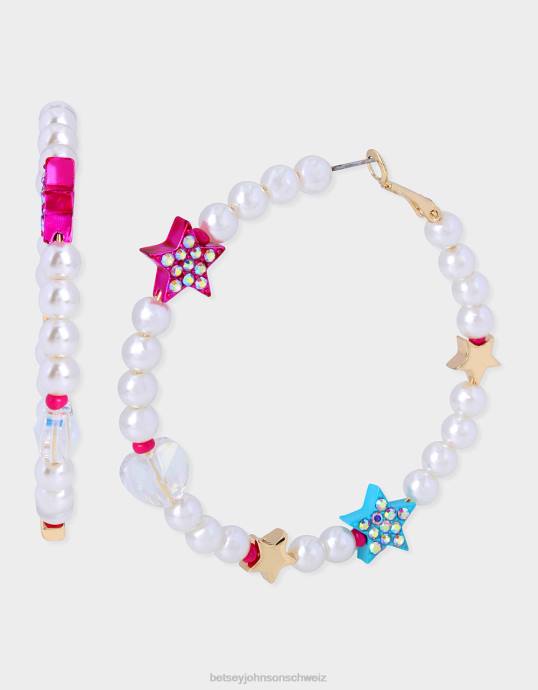 Frauen Betsey Johnson Kidult Kitsch Perlen-Perlen-Reifen multi Schmuck ZJFF360