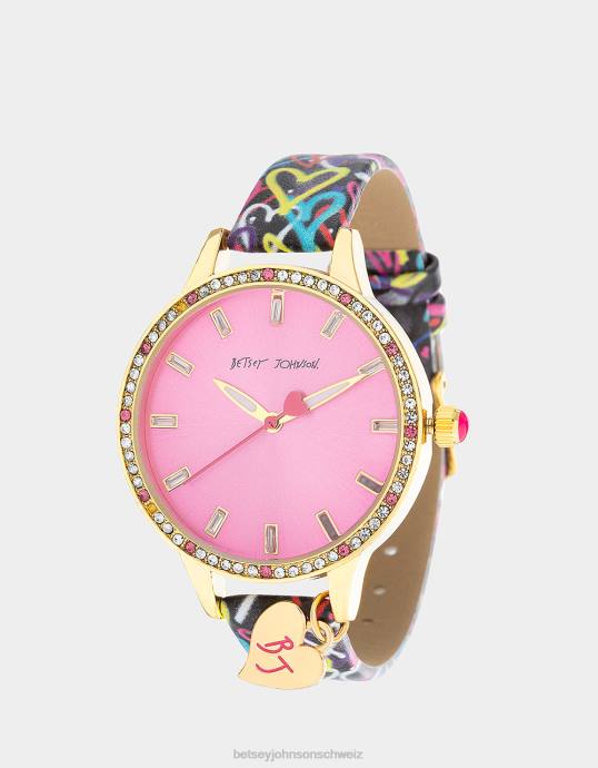 Frauen Betsey Johnson Betsey Time Hearts Abound Uhr multi Schmuck ZJFF351