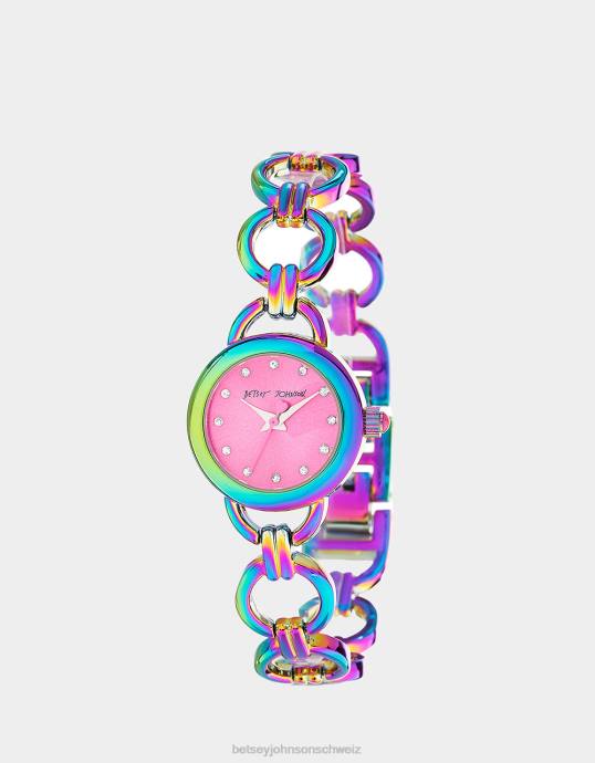 Frauen Betsey Johnson Betsey Time Links of Love Uhr multi Schmuck ZJFF345