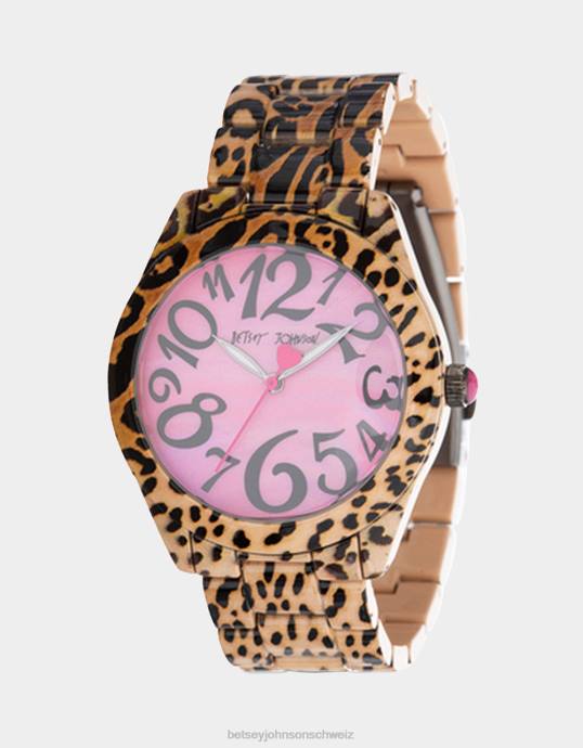 Frauen Betsey Johnson Betsey Time Lover-Uhr Leopard Schmuck ZJFF344