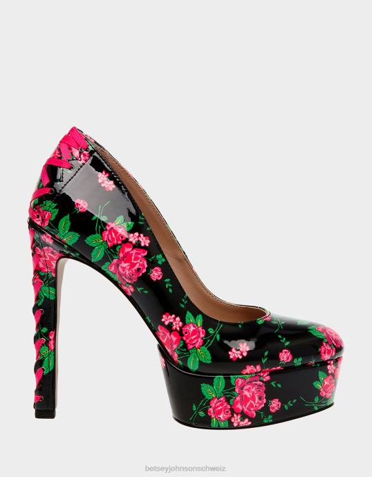 Frauen Betsey Johnson Bonne schwarz-multi Schuhe ZJFF109