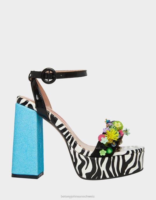 Frauen Betsey Johnson Jordan schwarz-multi Schuhe ZJFF104