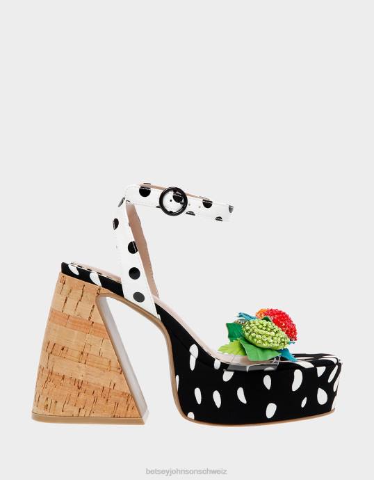 Frauen Betsey Johnson Sprite Schwarz-Weiss Schuhe ZJFF105