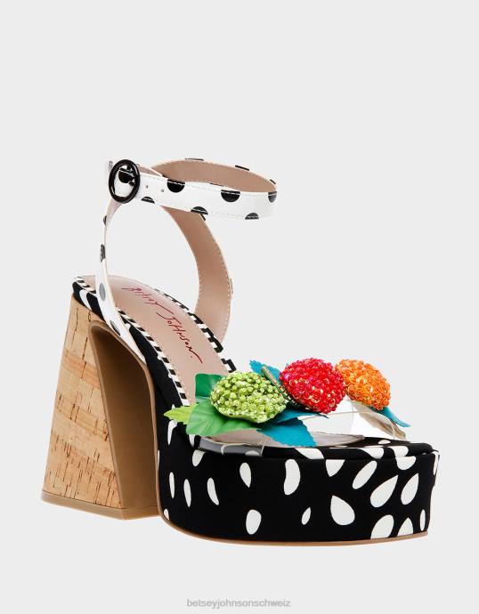 Frauen Betsey Johnson Sprite Schwarz-Weiss Schuhe ZJFF105