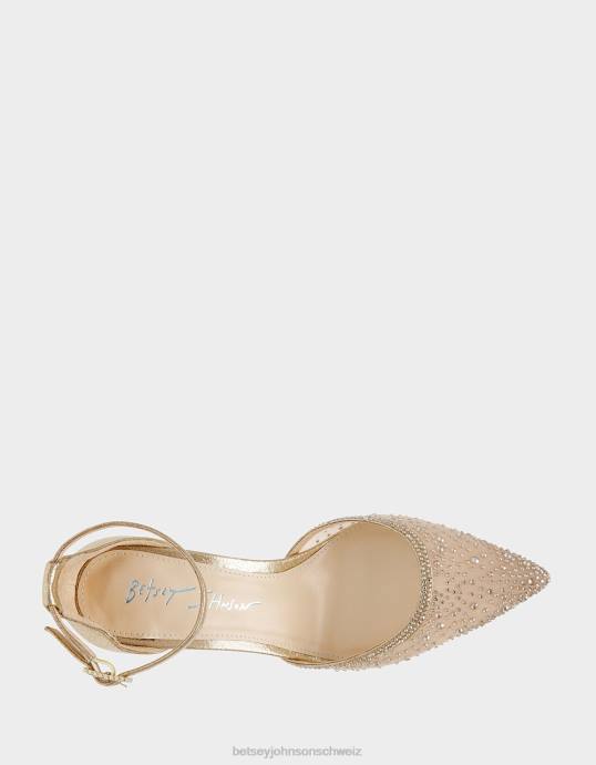 Frauen Betsey Johnson Viola staubiges Gold Schuhe ZJFF108