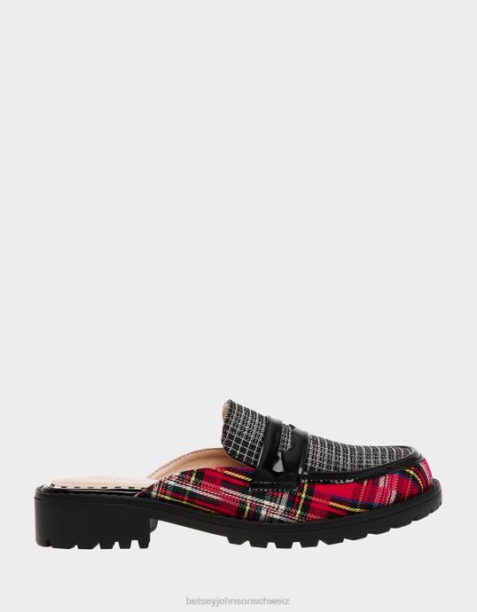 Frauen Betsey Johnson Ronin rot kariert Schuhe ZJFF31