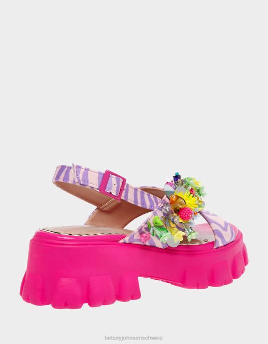 Frauen Betsey Johnson frankee rosa multi Schuhe ZJFF107