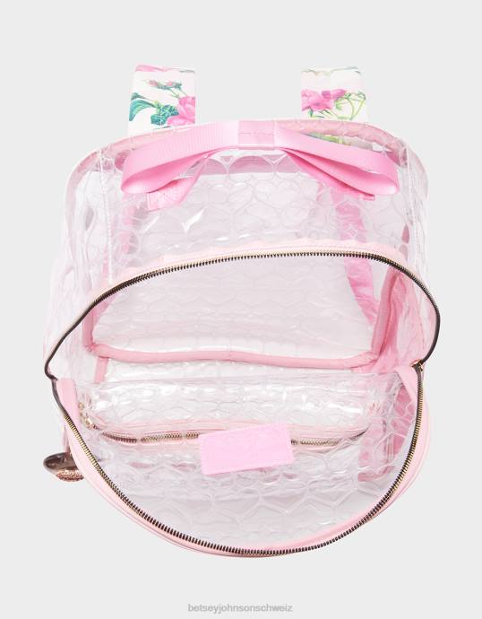 Frauen Betsey Johnson Durchsichtiger Rucksack mit Tasche erröten Zubehör ZJFF233