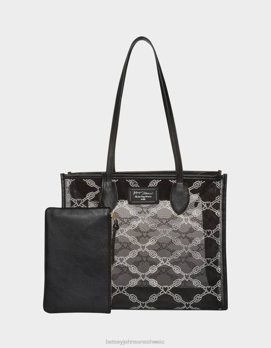 Frauen Betsey Johnson Glamouröse Mesh-Steintasche Schwarz Zubehör ZJFF253