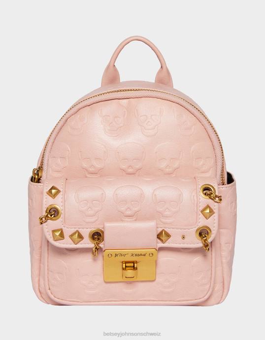 Frauen Betsey Johnson Kein Problem, Mini-Rucksack mit Totenkopf-Motiv erröten Zubehör ZJFF258
