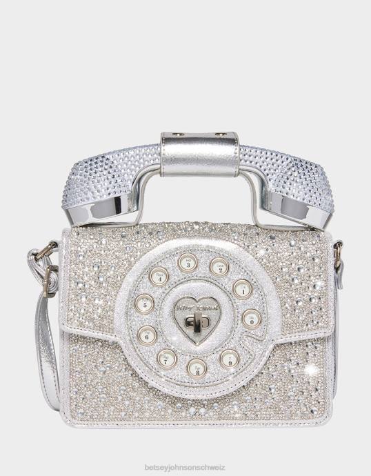 Frauen Betsey Johnson Kitsch Million Stars Handytasche Silber Zubehör ZJFF202