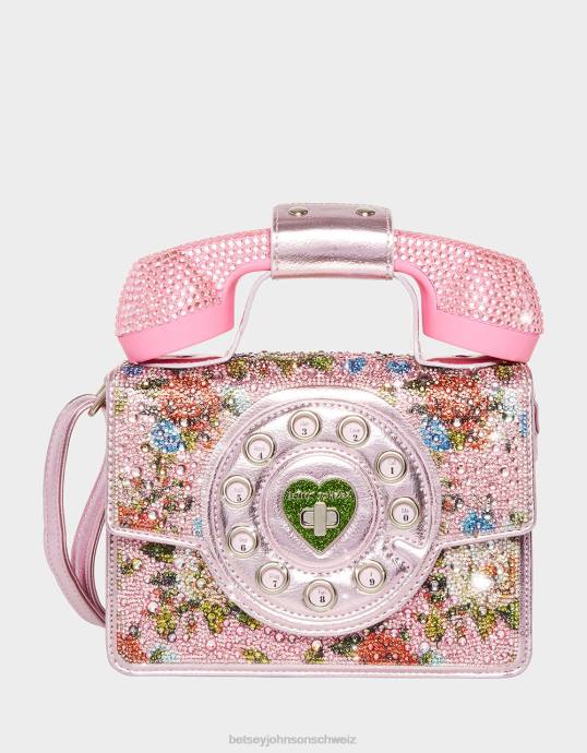Frauen Betsey Johnson Kitsch, gib mir eine Ring-Handytasche Rosa Zubehör ZJFF208