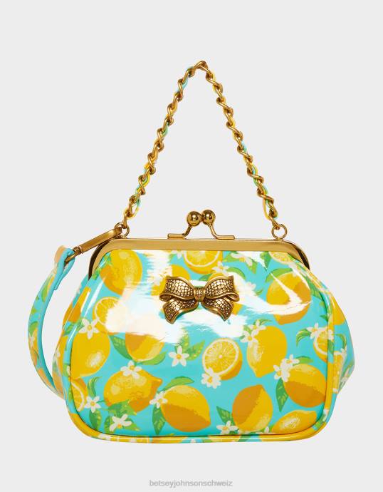 Frauen Betsey Johnson Lil' Nugget Kiss Lock-Beutel Zitrone Zubehör ZJFF244