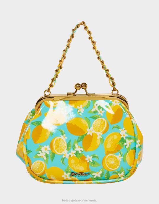 Frauen Betsey Johnson Lil' Nugget Kiss Lock-Beutel Zitrone Zubehör ZJFF244