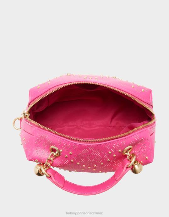Frauen Betsey Johnson Status-Totenkopf-Umhängetasche Rosa Zubehör ZJFF240