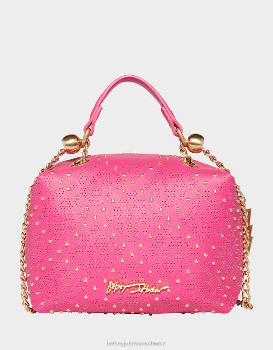 Frauen Betsey Johnson Status-Totenkopf-Umhängetasche Rosa Zubehör ZJFF240