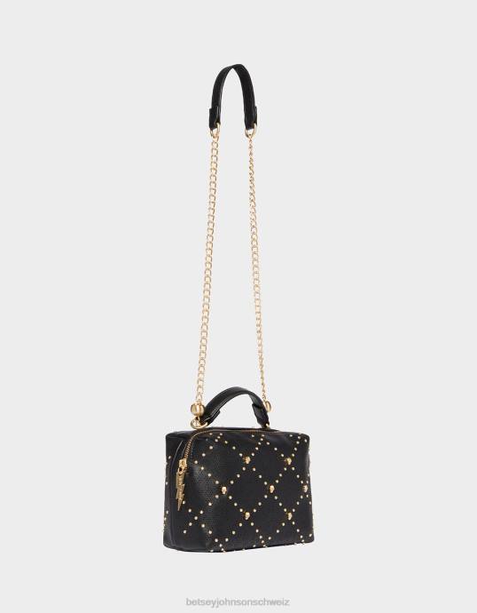 Frauen Betsey Johnson Status-Totenkopf-Umhängetasche Schwarz Zubehör ZJFF235