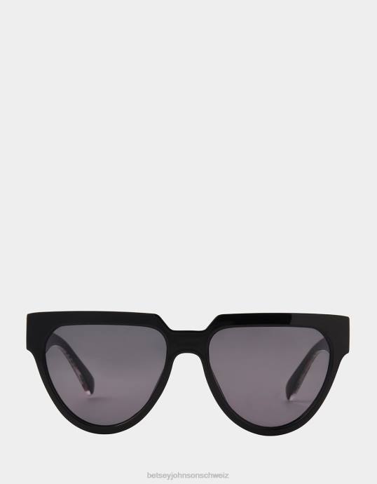 Frauen Betsey Johnson Beweis-positive Sonnenbrille Schwarz Zubehör ZJFF393