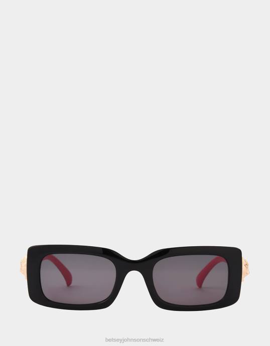 Frauen Betsey Johnson Einfach macht es eine schwarze Sonnenbrille multi Zubehör ZJFF391