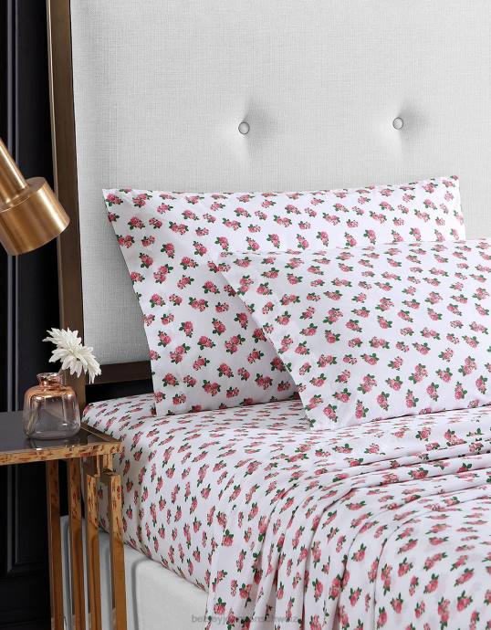 unisex Betsey Johnson Bettlaken-Set für Queen-Size-Betten mit winzigen rosa Rosen multi Zubehör ZJFF401