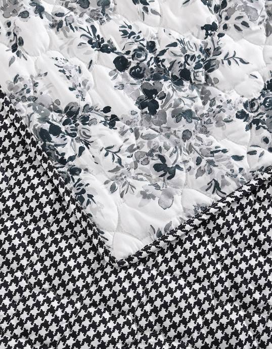 unisex Betsey Johnson Twin-Bettbezug-Set mit Weinberg-Blumenmuster Schwarz Zubehör ZJFF414