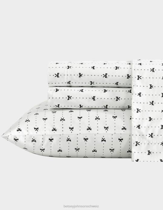 unisex Betsey Johnson Weißes King-Size-Bettlaken-Set mit Nadelstreifenmuster multi Zubehör ZJFF407